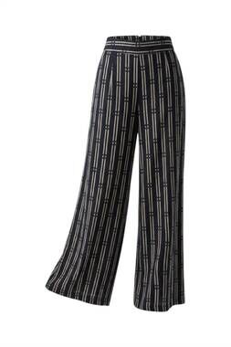 NEW FUN 2 FUN women's printed cropped wide leg pant in blue